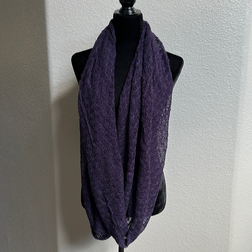 Dark Purple knitted Infinity Scarf